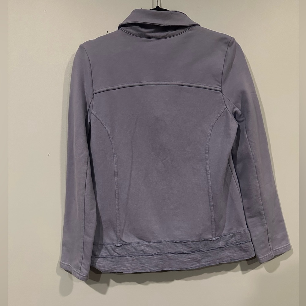 Neon Buddha blue jacket. Size small. Ruffle detail at the bottom with pockets. - Picture 4 of 4